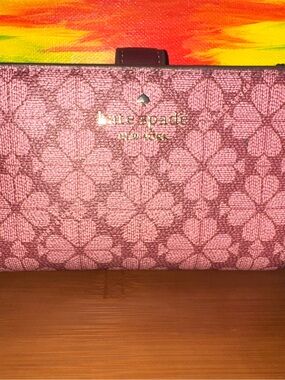 NWT Kate Spade Pink Floral Jacquard Continental Wallet